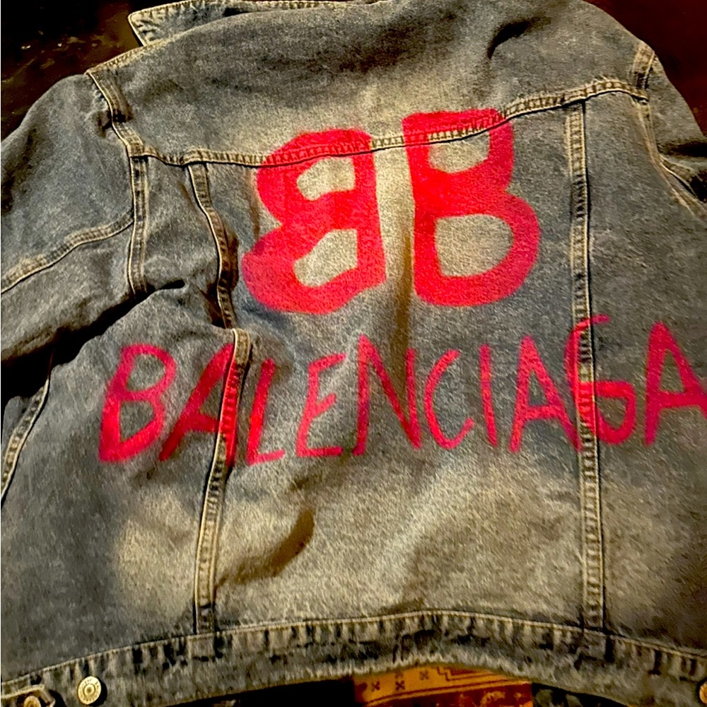Beautiful oversized, distressed denim jacket